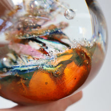 Load image into Gallery viewer, SCOTTISH Caithness Glass Paperweight:  MYRIAD (Amber). Made at Oban Studios;  1978
