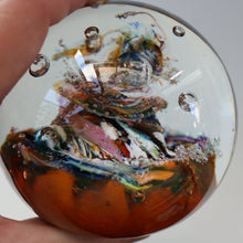 Load image into Gallery viewer, SCOTTISH Caithness Glass Paperweight:  MYRIAD (Amber). Made at Oban Studios;  1978

