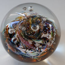 Load image into Gallery viewer, SCOTTISH Caithness Glass Paperweight:  MYRIAD (Amber). Made at Oban Studios;  1978
