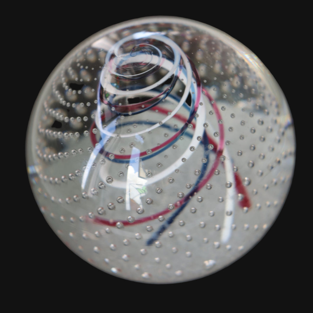 SCOTTISH PAPERWEIGHT. 1981 Scottish CAITHNESS GLASS Paperweight entitled CONGRATULATIONS by Colin Terris