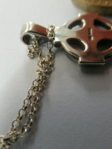 Vintage 1990s Hallmarked Silver Iona Cross Pendant