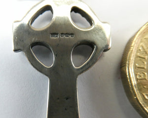 Vintage 1990s Hallmarked Silver Iona Cross Pendant