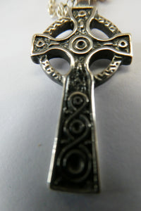 Vintage 1990s Hallmarked Silver Iona Cross Pendant