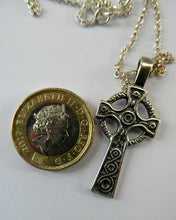 Load image into Gallery viewer, Vintage 1990s Hallmarked Silver Iona Cross Pendant
