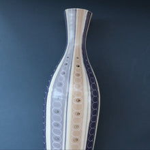 Load image into Gallery viewer, TALL 1950s Freeform Poole Bottle Vase by Alfred Rhead (PLC Pattern; 694 Shape). 14 1/4 inches
