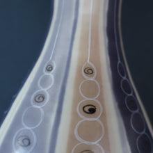 Load image into Gallery viewer, TALL 1950s Freeform Poole Bottle Vase by Alfred Rhead (PLC Pattern; 694 Shape). 14 1/4 inches
