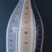 Load image into Gallery viewer, TALL 1950s Freeform Poole Bottle Vase by Alfred Rhead (PLC Pattern; 694 Shape). 14 1/4 inches
