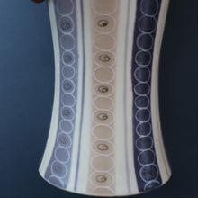 Load image into Gallery viewer, TALL 1950s Freeform Poole Bottle Vase by Alfred Rhead (PLC Pattern; 694 Shape). 14 1/4 inches
