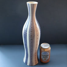 Load image into Gallery viewer, TALL 1950s Freeform Poole Bottle Vase by Alfred Rhead (PLC Pattern; 694 Shape). 14 1/4 inches
