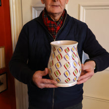 Load image into Gallery viewer, RARE Large 1950s Freeform Poole Vase with Sought-After Harlequin Pattern. Height 8 inches

