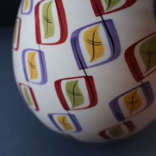 Load image into Gallery viewer, RARE Large 1950s Freeform Poole Vase with Sought-After Harlequin Pattern. Height 8 inches
