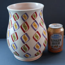 Load image into Gallery viewer, RARE Large 1950s Freeform Poole Vase with Sought-After Harlequin Pattern. Height 8 inches
