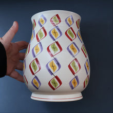 Load image into Gallery viewer, RARE Large 1950s Freeform Poole Vase with Sought-After Harlequin Pattern. Height 8 inches
