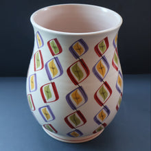 Load image into Gallery viewer, RARE Large 1950s Freeform Poole Vase with Sought-After Harlequin Pattern. Height 8 inches
