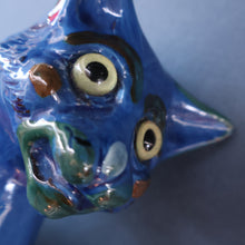 Load image into Gallery viewer, Large ANTIQUE CH Brannam Pottery, Barnstaple, Devon Model of a Seated Cat with Original Yellow Glass Eyes
