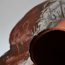 Load image into Gallery viewer, Large ANTIQUE CH Brannam Pottery, Barnstaple, Devon Model of a Seated Cat with Original Yellow Glass Eyes
