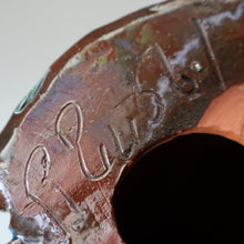 Load image into Gallery viewer, Large ANTIQUE CH Brannam Pottery, Barnstaple, Devon Model of a Seated Cat with Original Yellow Glass Eyes
