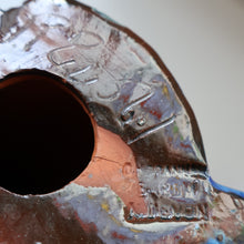 Load image into Gallery viewer, Large ANTIQUE CH Brannam Pottery, Barnstaple, Devon Model of a Seated Cat with Original Yellow Glass Eyes
