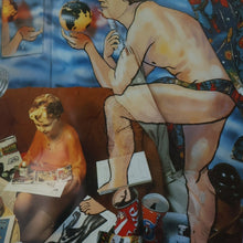 Load image into Gallery viewer, Vintage 1930s Plaster Figurine of a Kneeling Boy with Display Tray. Interesting Shop Window Display Item:  PICK UP ONLY

