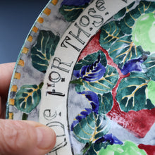 Load image into Gallery viewer, SCOTTISH POTTERY Bowl. 1916 Large Size DOLLY WATSON (Bough Interest) Pottery Fruit Bowl with Motto Decoraton on Rim
