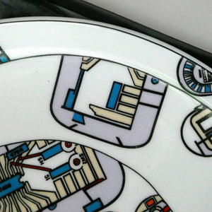 The Kalkulium Suite. Complete Set of SIX Plates Designed by Eduardo Paolozzi (1924 - 2005) for WEDGWOOD