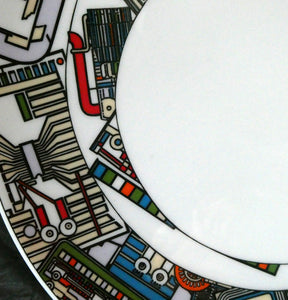 The Kalkulium Suite. Complete Set of SIX Plates Designed by Eduardo Paolozzi (1924 - 2005) for WEDGWOOD