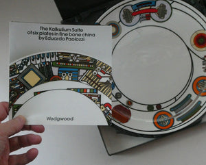 The Kalkulium Suite. Complete Set of SIX Plates Designed by Eduardo Paolozzi (1924 - 2005) for WEDGWOOD