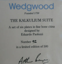 Load image into Gallery viewer, The Kalkulium Suite. Complete Set of SIX Plates Designed by Eduardo Paolozzi (1924 - 2005) for WEDGWOOD
