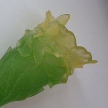 Load image into Gallery viewer, LARGE Contemporary DAUM Pate de Verre ORCHID Vase.  8 1/4 inches in height (Boxed)
