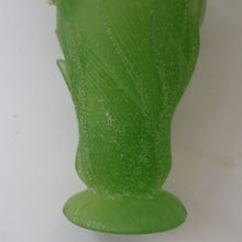 Load image into Gallery viewer, LARGE Contemporary DAUM Pate de Verre ORCHID Vase.  8 1/4 inches in height (Boxed)
