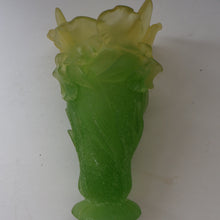Load image into Gallery viewer, LARGE Contemporary DAUM Pate de Verre ORCHID Vase.  8 1/4 inches in height (Boxed)
