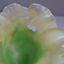 Load image into Gallery viewer, LARGE Contemporary DAUM Pate de Verre ORCHID Vase.  8 1/4 inches in height (Boxed)
