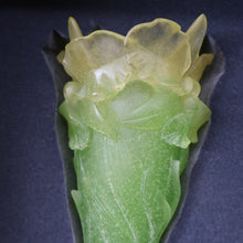 Load image into Gallery viewer, LARGE Contemporary DAUM Pate de Verre ORCHID Vase.  8 1/4 inches in height (Boxed)

