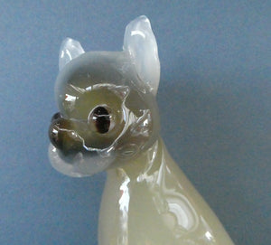 Large 1950s Murano Opalescent Glass SIAMESE CAT. Attributed to Archimede Seguso