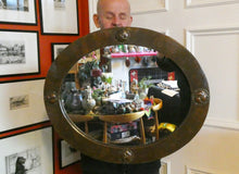 Load image into Gallery viewer, ARTS AND CRAFTS Oval LIBERTY Copper Mirror with Four Roundels. Liberty Plaque 
