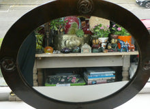 Load image into Gallery viewer, ARTS AND CRAFTS Oval LIBERTY Copper Mirror with Four Roundels. Liberty Plaque 
