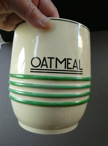 1940s Mintons Storage Jar Canister Art Deco Solano Ware John Wadsworth Oatmeal