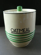 Load image into Gallery viewer, 1940s Mintons Storage Jar Canister Art Deco Solano Ware John Wadsworth Oatmeal
