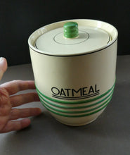 Load image into Gallery viewer, 1940s Mintons Storage Jar Canister Art Deco Solano Ware John Wadsworth Oatmeal
