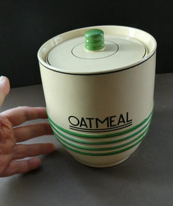 1940s Mintons Storage Jar Canister Art Deco Solano Ware John Wadsworth Oatmeal