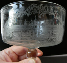Load image into Gallery viewer, 1901 Glasgow International Exhibition Antique Glass Souvenir Footed Sundae Dish

