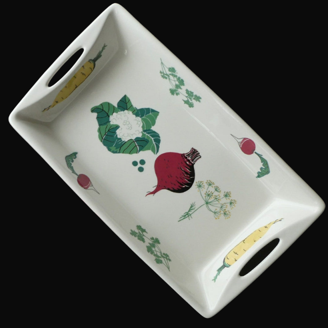1950s NORWEGIAN Figgjo Flint Oblong Serving Dish. Vegetables Design from Cuisine Range