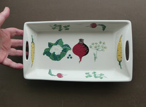 1950s NORWEGIAN Figgjo Flint Oblong Serving Dish. Vegetables Design from Cuisine Range