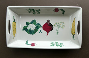 1950s NORWEGIAN Figgjo Flint Oblong Serving Dish. Vegetables Design from Cuisine Range