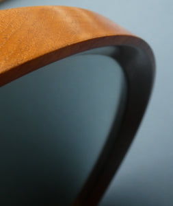 1960s TEAK Round Wall Mirror. Quality British-Made ROWLEY Productions Design