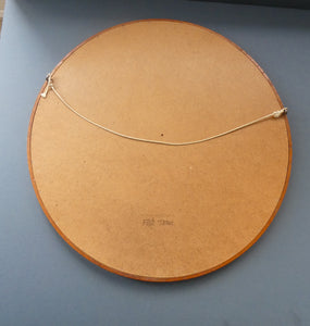 1960s TEAK Round Wall Mirror. Quality British-Made ROWLEY Productions Design