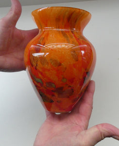 Vintage French CRISTALLERIE LA ROCHERE Tangerine and Tutti-Frutti Coloured Sections