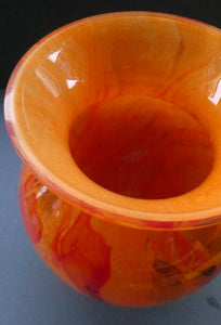 Vintage French CRISTALLERIE LA ROCHERE Tangerine and Tutti-Frutti Coloured Sections