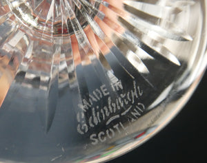 FOUR ONLY. Vintage Edinburgh Crystal Claret or Small Wine Glasses. STAR OF EDINBURGH Pattern. 5 1/8 inches