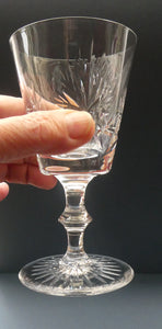 FOUR ONLY. Vintage Edinburgh Crystal Claret or Small Wine Glasses. STAR OF EDINBURGH Pattern. 5 1/8 inches
